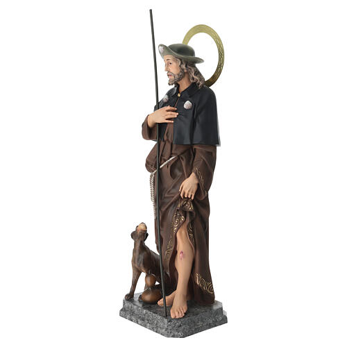 Saint Roch statue in painted wood pulp, 24 in 4