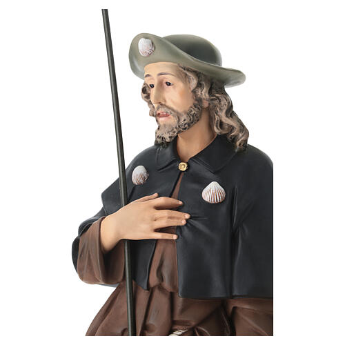 San Rocco statua in pasta di legno dipinta 60 cm 3