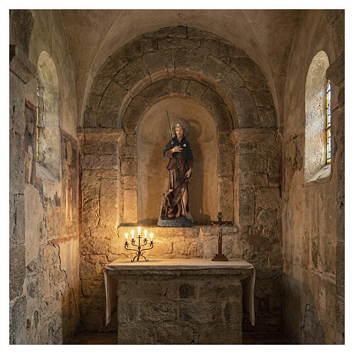 Saint Roch statue in painted wood pulp, 60 cm 2