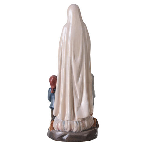 Estatua Virgen de Fátima madera pintada con pastorcillos Val Gardena 6