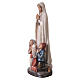 Estatua Virgen de Fátima madera pintada con pastorcillos Val Gardena s3