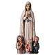 Estatua Virgen de Fátima madera pintada con pastorcillos Val Gardena s4