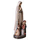 Estatua Virgen de Fátima madera pintada con pastorcillos Val Gardena s5