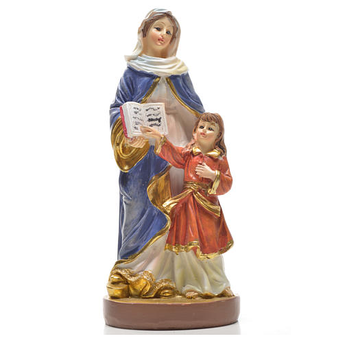 Heilige Anna mit Heiligenbildchen und GEBET AUF ITALIENISCH 12 cm 1