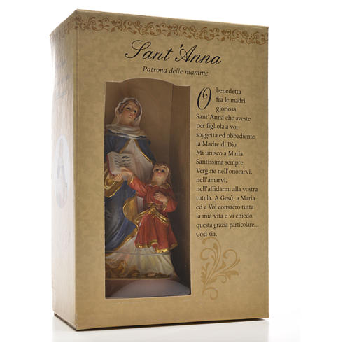 Heilige Anna mit Heiligenbildchen und GEBET AUF ITALIENISCH 12 cm 3