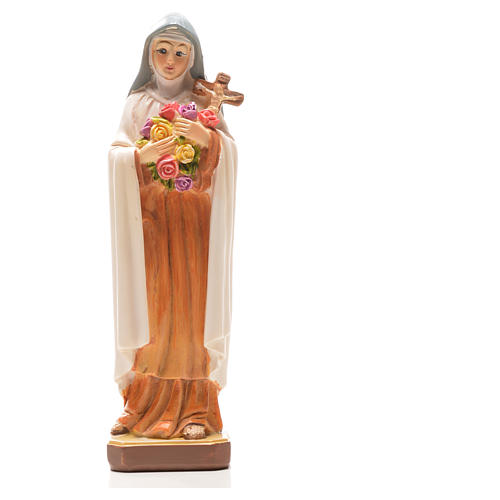 Heilige Teresina mit Heiligenbildchen und GEBET AUF ITALIENISCH 12 cm 4