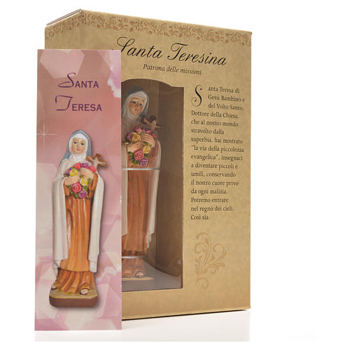 Heilige Teresina mit Heiligenbildchen und GEBET AUF ITALIENISCH 12 cm 6