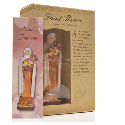 Heilige Teresina mit Heiligenbildchen und GEBET AUF ENGLISCH 12 cm 6