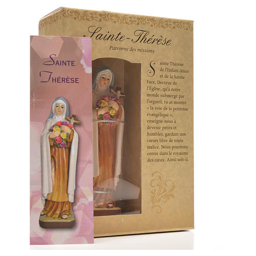 Heilige Teresina mit Heiligenbildchen und GEBET AUF FRANZÖSISCH 12 cm 6