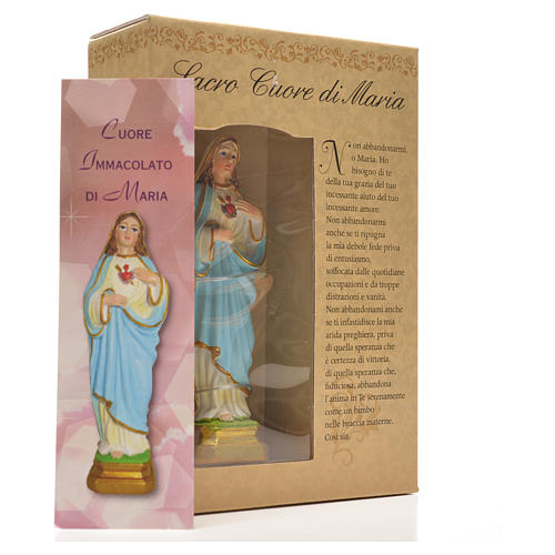 Figurka święte Serce Maryi z obrazkiem z modlitwą po włosku 6