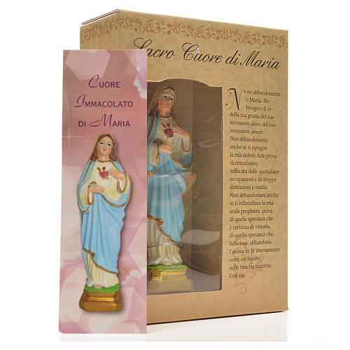 Figurka święte Serce Maryi z obrazkiem z modlitwą po włosku 3