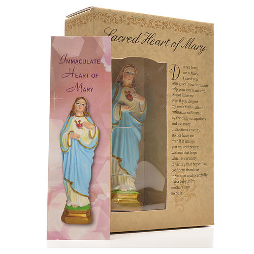 Sagrado Corazón de María 12cm con imagen y oración en Ingles 3