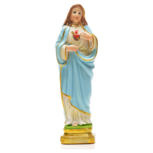 Heiliges Herz Mariä mit Heiligenbildchen GEBET AUF SPANISCH 12 cm 1