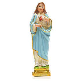 Heiliges Herz Mariä mit Heiligenbildchen GEBET AUF FRANZÖSISCH 12 cm