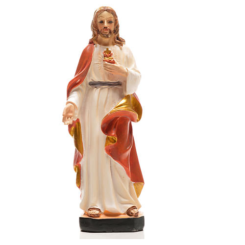 Heiliges Herz Jesu mit Heiligenbildchen GEBET AUF ITALIENISCH 12 cm 4