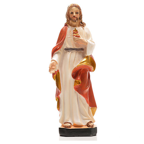 Heiliges Herz Jesu mit Heiligenbildchen GEBET AUF ITALIENISCH 12 cm 1