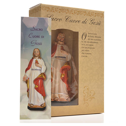 Sacred Heart of Jesus 12cm with image and ITALIAN PRAYER 3
