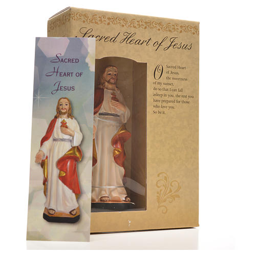 Heiliges Herz Jesu mit Heiligenbildchen GEBET AUF ENGLISCH 12 cm 6