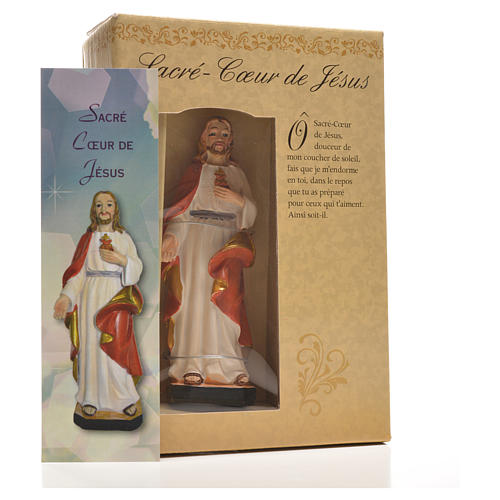 Sacred Heart of Jesus 12cm with image and FRENCH PRAYER 6