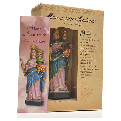 Mary Help of Christians 12cm with image and ITALIAN PRAYER 3