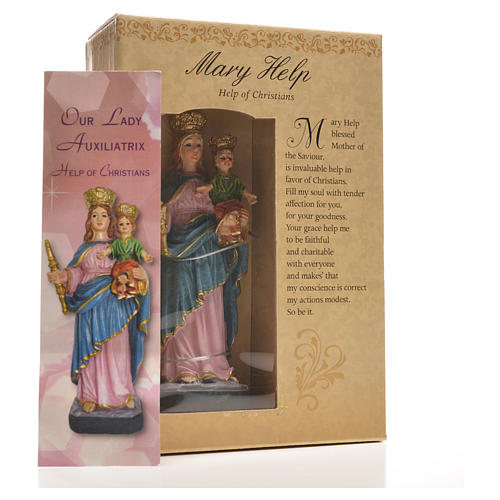 Mary Help of Christians 12cm with image and ENGLISH PRAYER 6