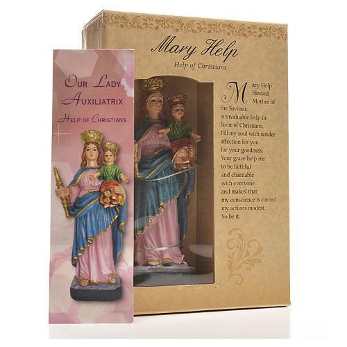 Mary Help of Christians 12cm with image and ENGLISH PRAYER 3