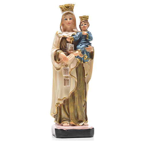 Gottesmutter vom Karmel mit Heiligenbildchen GEBET AUF ITALIENISCH 12 cm 1