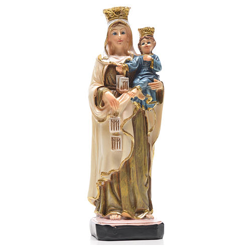 Madonna del Carmine 12 cm con immaginetta PREGHIERA SPAGNOLO 1