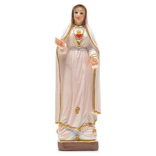 Fatima Madonna mit Heiligenbildchen GEBET AUF ITALIENISCH 12 cm 1