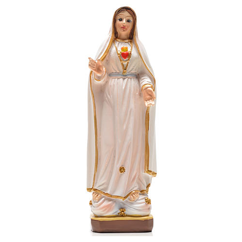 Madonna di Fatima 12 cm con immaginetta PREGHIERA FRANCESE 1