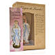 Lourdes Madonna mit Heiligenbildchen GEBET AUF SPANISCH 12 cm s3
