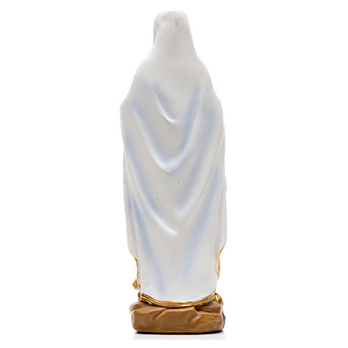 Lourdes Madonna mit Heiligenbildchen GEBET AUF FRANZÖSISCH 12 cm 2