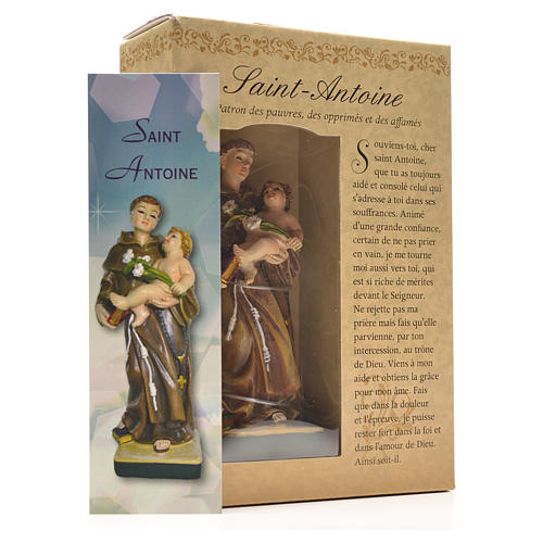 Sant'Antonio da Padova 12 cm con immaginetta PREGHIERA FRANCESE 3