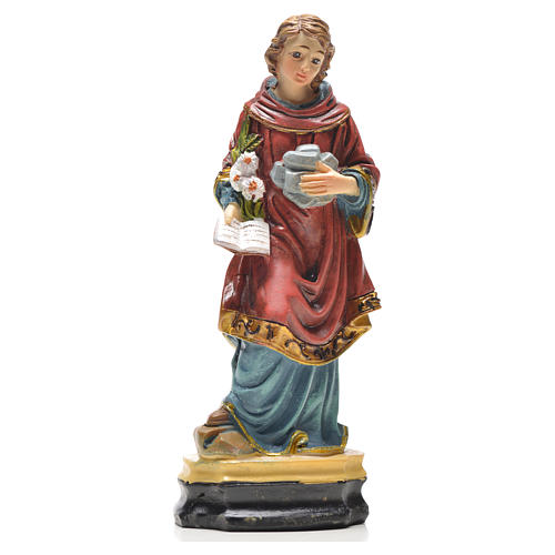 Figurka święty Stefan z obrazkiem z modlitwą po angielsku 1