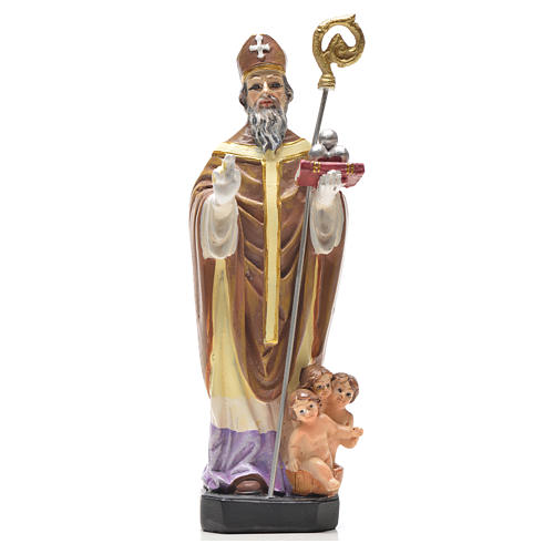 Heiliger Nikolaus mit Heiligenbildchen GEBET AUF ITALIENISCH 12 cm 1