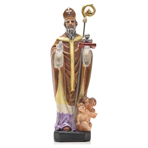 Figurka święty Nikola z obrazkiem z modlitwą po  hiszpańsku 1