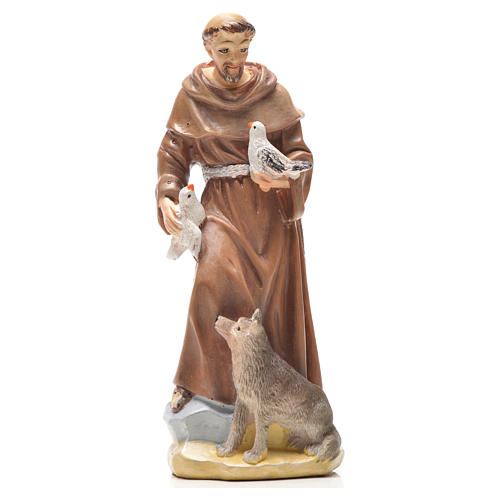 Heiliger Franziskus mit Heiligenbildchen GEBET AUF ITALIENISCH 12 cm 1
