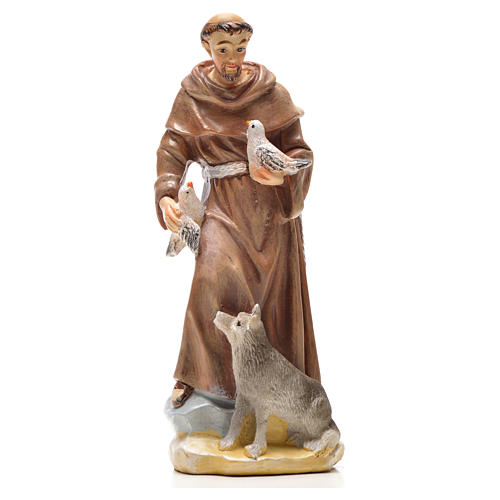 Saint François de Assise 12cm image et prière en Anglais 1