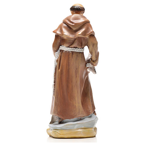 Figurka święty Franciszek z Asyżu z obrazkiem z modlitwą po angielsku 2