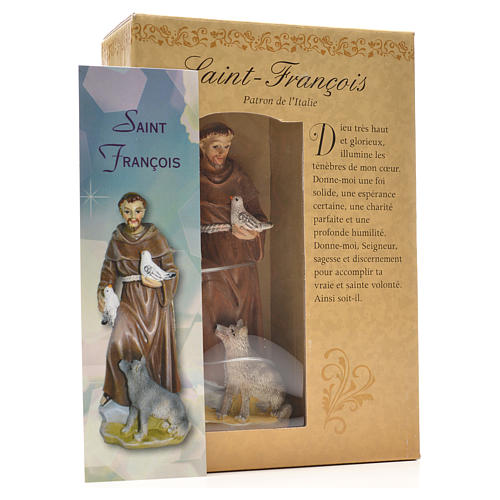 Saint Francis of Assisi 12cm with French prayer 3
