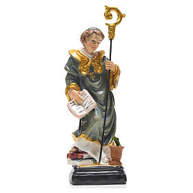 Figurka święty Benedykt z obrazkiem z modlitwą po włosku
