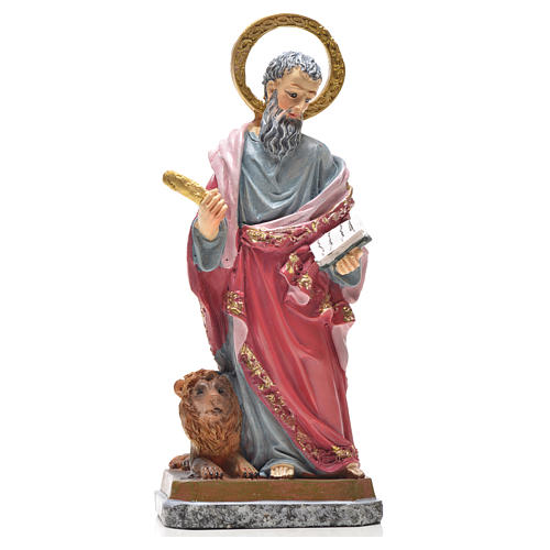 Heiliger Markus mit Heiligenbildchen GEBET AUF ITALIENISCH 12 cm 1