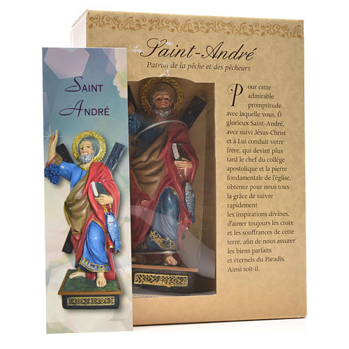 Sant'Andrea 12 cm con immaginetta PREGHIERA FRANCESE 3