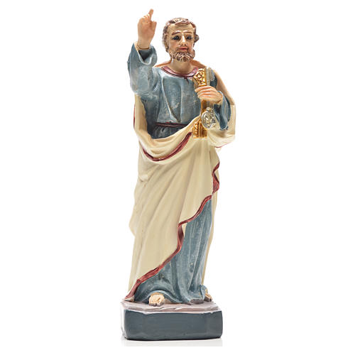 Figurka święty Piotr z obrazkiem z modlitwą po angielsku 1