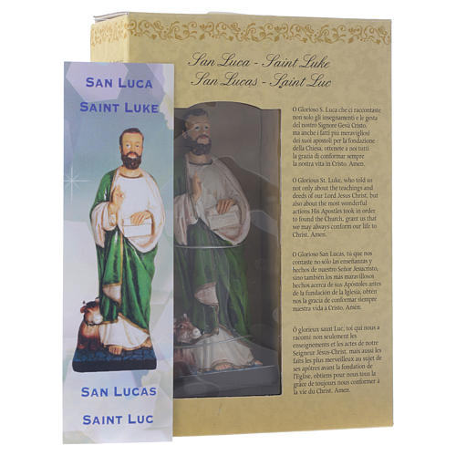 San Luca 12 cm pvc confezione PREGHIERA MULTILINGUE 3