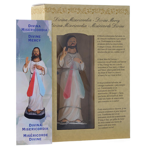 Jesús misericordioso 12 cm pvc caja ORACIÓN MULTILINGÜE 3