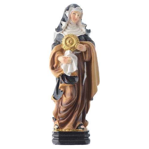 Saint Clare statue 12cm Multilingual prayer 1