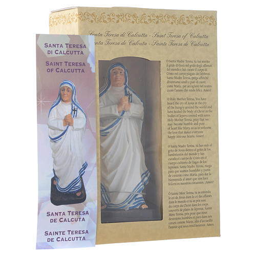 Madre Teresa de Calcuta 12 cm pvc caja ORACIÓN MULTILINGÜE 3