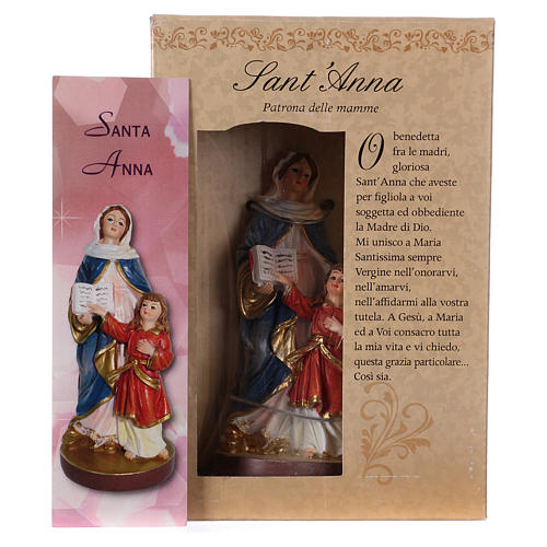 St. Anne statue with MULTILINGUAL PRAYER 12 cm 4