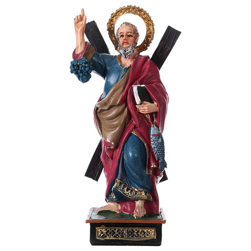 Saint Andrew 12 cm with MULTILINGUAL PRAYER 1
